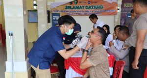 Ratusan Personel Polres Belitung Timur Ikuti Rikkes Berkala Oleh Dokkes Polda Kep Babel Di Joglo Patriatama