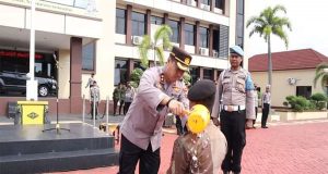 Kapolres Jepara Pimpin Tradisi Pembaretan Bintara Remaja Polres Jepara