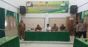 Kapolsek PKL Berandan Hadiri Rapat Koordinasi tentang permasalahan pemugaran pembangunan pagar Masjid Raya Pkl.Brandan