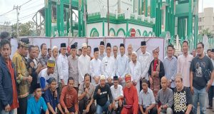 PAM Peletakan Batu Pertama Pembangunan Tugu Istigfar depan Mesjid Raya dalam rangka menyambut Bulan Suci Ramadhan 1444H /2023 di Kota Singkawang Polsek Singkawang Barat Polres Singkawang