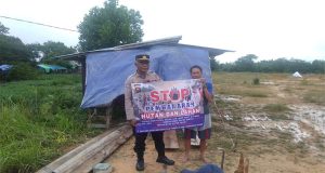 AKP Supiyanto Pimpin Patroli Sambang Berikan Himbauan Karhutla