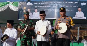 Kapolresta Hadiri Pawai Ta’aruf Sambut Ramadhan, Wako Pontianak; Puasa Momentum Refleksikan Diri