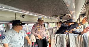 Jelang Arus Mudik, Satlantas Polresta Pati Mulai Gelar Ramp Check Bus AKAP