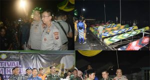 Dirbinmas dan Dirpolairud polda Kalbar Hadiri Festival Meriam Karbit Dalam Rangka Menyambut Hari Raya Idul Fitri 1444 H di Kota Pontianak