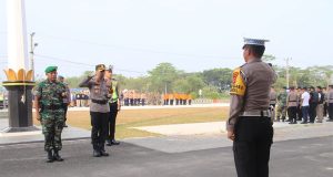 Dandim 0424 Tanggamus dan Kapolres Pringsewu Melaksanakan Apel Gabungan Hari Haray Idul Fitri