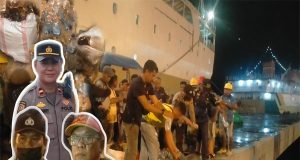 Polsek KPS Bitung, Amankan Miras Dikapal KM Labobar, Sebanyak 150Liter Dimusnahkan