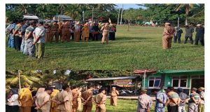 Tingkatkan Pelayanan Kantor Dan Kedisiplinan Peratin Sumber Agung Pimpin Apel Pagi