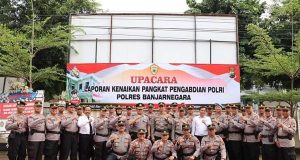 Polres Banjarnegara Gelar Upacara Corps Raport Kenaikkan Pangkat