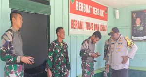 Lakukan Patroli Sambang Polsek Mapia Silaturahmi Ke Koramil Mapia