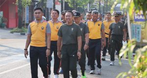 Sambut Hari Bhayangkara Ke 77, Polres Demak Gelar Olahraga Sinergitas TNI