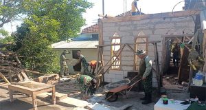 Program TMMD Sengkuyung II di Desa Damarwulan, Pembangunan RTLH Sudah Memasuki Tahap Pemasangan Hebel