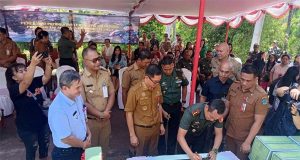 Didampingi Dandim 1310/Bitung, Bupati Minahasa Utara Hadiri Peresmian Fasilitas Air Bersih Dan Pencanangan Pengentasan Stunting