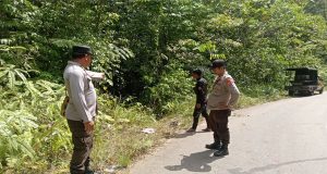 Sat Lantas Polres Nabire Tangani Kasus Laka Tunggal di KM 58