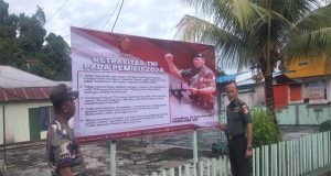 Ingatkan Prajurit TNI Netral Pada Pemilu 2024, Kodim 1310/Bitung Pasang Baliho Himbauan Panglima TNI
