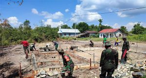 Pembangunan Sasaran Fisik TMMD – 117 Diawali dengan Pengecoran Pondasi