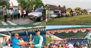 Camat Singkawang Selatan Aprianto, S.Sos Melepas Peserta Gerak Jalan Santai Keluarga Berhadiah Dalam Rangka HUT RI Ke-78