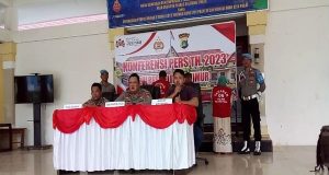 Polres Beltim Giat konferensi terkait operasi PETI (Penertiban Tambang Ilegal) Tahun 2023