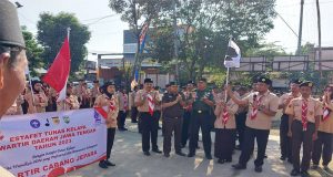 Pembukaan dan Pelepasan Tim Estafet Tunas Kelapa Ke Kwarcab Kudus, Dihadiri Kasdim 0719/Jepara
