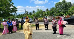 Penjemputan Kapolres Kepulauan Talaud AKBP MOHAMMAD CHAIDIR. SIK, SH, MM Bersama Ketua Bhayangkari Cabang Kepulauan Talaud Ny. PUTRI ANDAMDEWI CHAIDIR