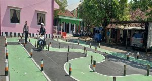 Permudah Ujian Praktek SIM C, Satlantas Polres Demak Ubah Lintasan Menjadi Huruf S