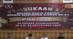 Pembukaan KKP (Kuliah Kerja Profesi) Serdik Sespimen Dujreg ke 63 Pokjar II di Polres Singkawang
