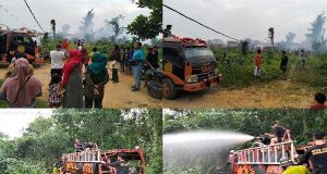 Kebakaran Lahan Di Komplek Perumahan Arta Kelurahan Roban Dapat Teratasi Dengan Kerjasama Warga dan Petugas Pemadam Kebakaran