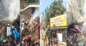 Komunitas Masyarakat Peduli Alam Sekitar Bersama Warga Desa Kadatuan Bergotong Royong Membersihkan Sungai Tempat Pembuangan Sampah