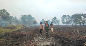 Babinsa Koramil 1015-09/Seruyan Hilir Bersama Satgas Karhutla Berjibaku Bantu Padamkan Api