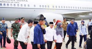 Pangdam XII/Tpr Bersama Forkopimda Sambut Kedatangan Wakil Presiden di Kalimantan Tengah