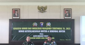 Kodim 1202/Singkawang Menerima Kegiatan Bimnis dan Sosialisasi Manajemen Teritorial dari Pusterad
