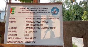 Proyek Nilai Ratusan Juta Milik Disdik Pesawaran di Duga Amburadul Tak Sesuai RAB