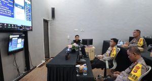 Kapolres Hadiri Vicon Rakor Dalam Rangka Pengecekan Personel, Sarpras, dan Pilun Ops Mantap Brata 2023-2024
