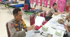 Sambut HUT Polairud, Satpolairud Ketapang Gelar Donor Darah