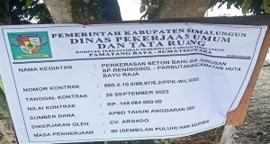 Proyek Dinas PU Simalungun di Nilai Janggal