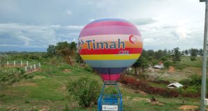 PT Timah Tbk Hadirkan Replika Balon Udara, Tambah Spot Foto Di Bukit Samak Belitung Timur