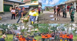 Danrem 121/ABW Tinjau Lokasi Karya Bakti Dalam Rangka Penanggulangan Banjir di Wilayah Kodim 1202/SKW