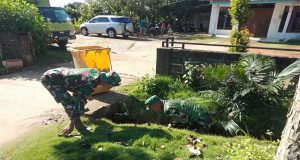 Koramil Simpang Hulu Gelar Karya Bakti Pembersihan Lingkungan Dan Penanaman Pohon Di Area Gereja Gepembri Balai Berkuak