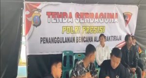 Hari ke-enam Pasca Longsor, Polres Humbahas Fasilitasi Kegiatan Ujian Akhir Semester