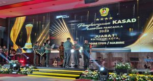 Raih Juara I Kampung Pancasila Kategori Kota, Kodim 1705/Nabire Mendapatkan Penghargaan Kasad