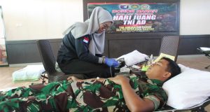 Peringati Hari Juang Kartika tahun 2023 , Kodim 1202/Skw Gelar Baksos Donor Darah