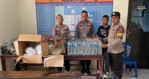 Ratusan Liter Miras Jenis Cap Tikus Berhasil Diamankan Polsek KPS Bitung