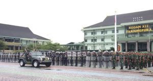 Pangdam Tanjungpura Pimpin Apel Gelar Pengamanan Pemilu 2024