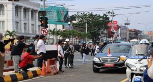 Polresta Pontianak Amankan Kegiatan Presiden Jokowi Resmikan Duplikasi Jembatan Kapuas 1 Dipontianak
