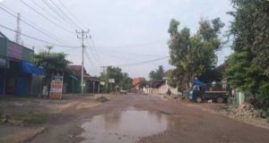 “Awas Lubang’ Pemudik yang pulang kampung hari raya idul Fitri 1445 H berhati hati melintasi Jalan Raya Pekon Rejosari”