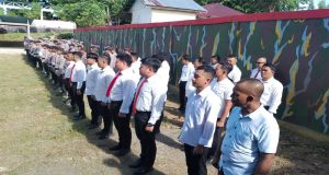 Kabag Ops AKP Yakobus Melale, SH, SAB, MM Mewakile Kapolres Memimpin Apel Pagi Di Mako Polres Kab Talaud