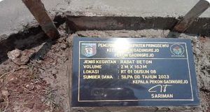 Pekon gading Rejo realisasikan anggaran Silpa dana desa tahun 2023