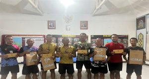 Menjelang Purna Tugas, Satgas Pamtas RI-Malaysia Yonarmed 16/TK Laksanakan Turnamen Tenis Meja