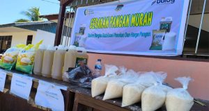 Karennu, SE Pimpinan Cabang Bulog Serui Menggelar Gerakan Pangan Murah Di Waropen