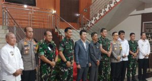 Dandim 0424 Tanggamus bersama jajaran forkopimda menyambut kunjungan kerja Kepala Staf Angkatan Darat KASAD