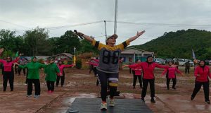 Bangun Sinergitas TNI- POLRI, Satgas Yonzipur 5/ABW Hadiri Senam Bersama